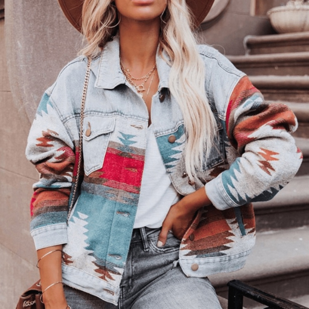 Boho Southwest Denim Jacket